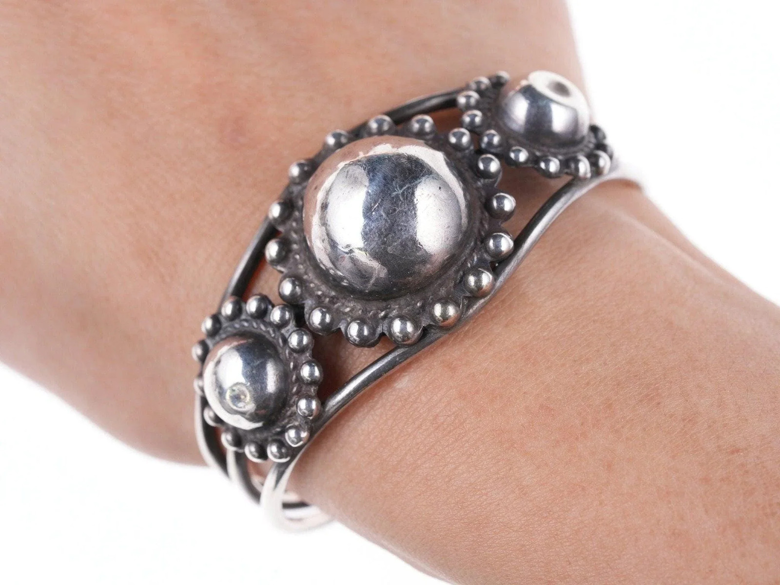 6.25" c1950's Native American Sterling cuff bracelet