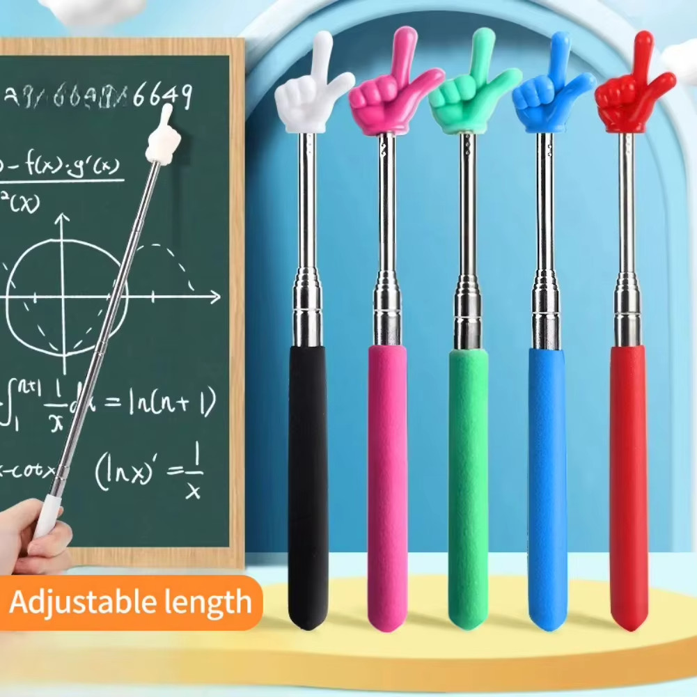 Pointer Finger Stainless Steel Reading Sticks Telescopic Reading Finger