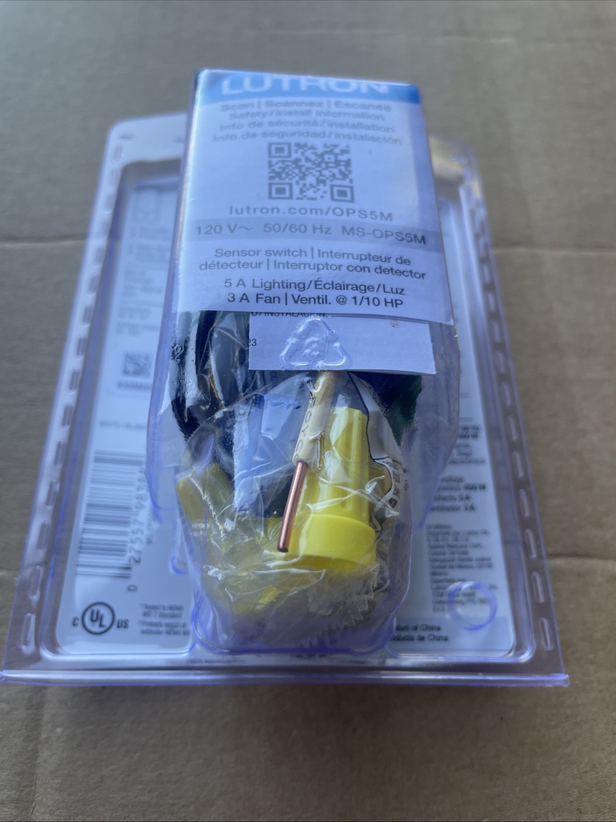 Lutron Maestro MS-OPS5M-WH White Sensor With Switch
