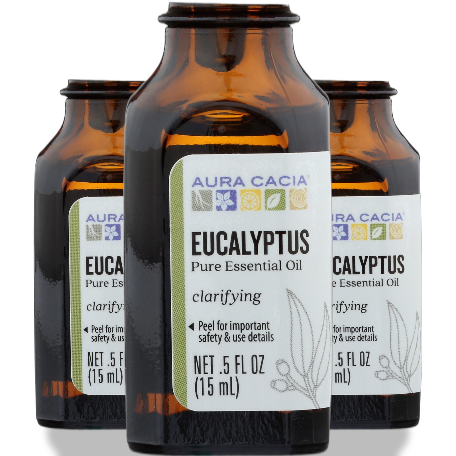 Aura Cacia Eucalyptus Pure Essential Oil Clarifying 3 Pack