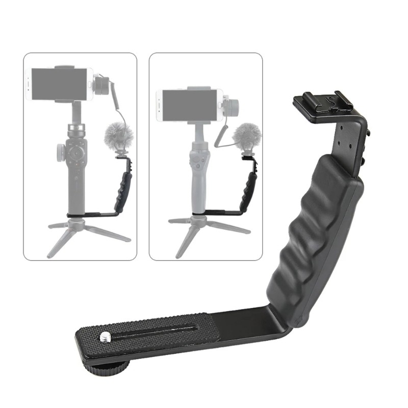 Practical Flash Camera Grip L Bracket Holder Cold Shoe Mount DSLR Holder