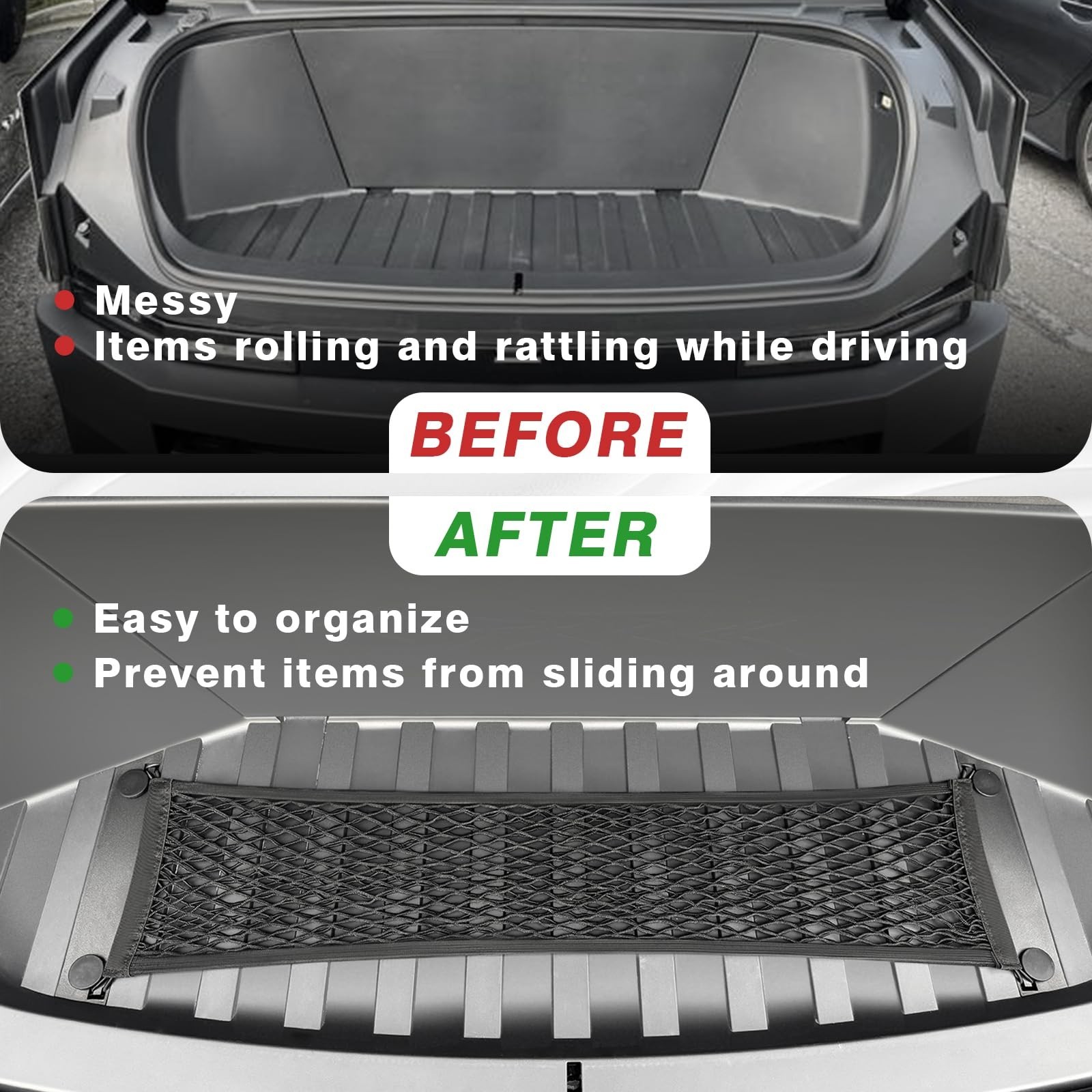BestEvMod Cargo Mesh Net for Pickup Truck Bed Compatible with Tesla Cybertruc...