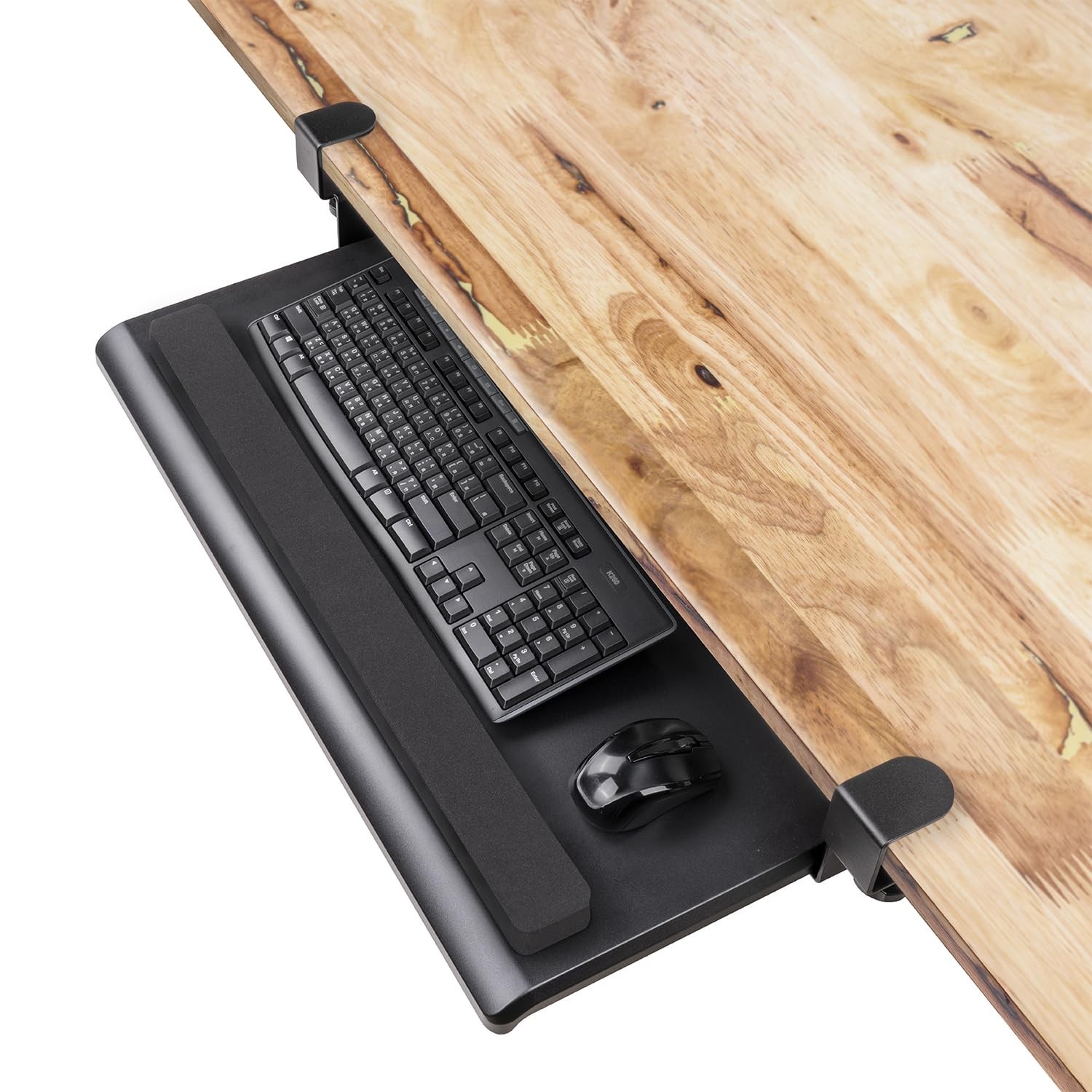 EHO Large Ergonomic C-Clamp Keyboard Tray Mount Under Desk with Wrist Rest, S...