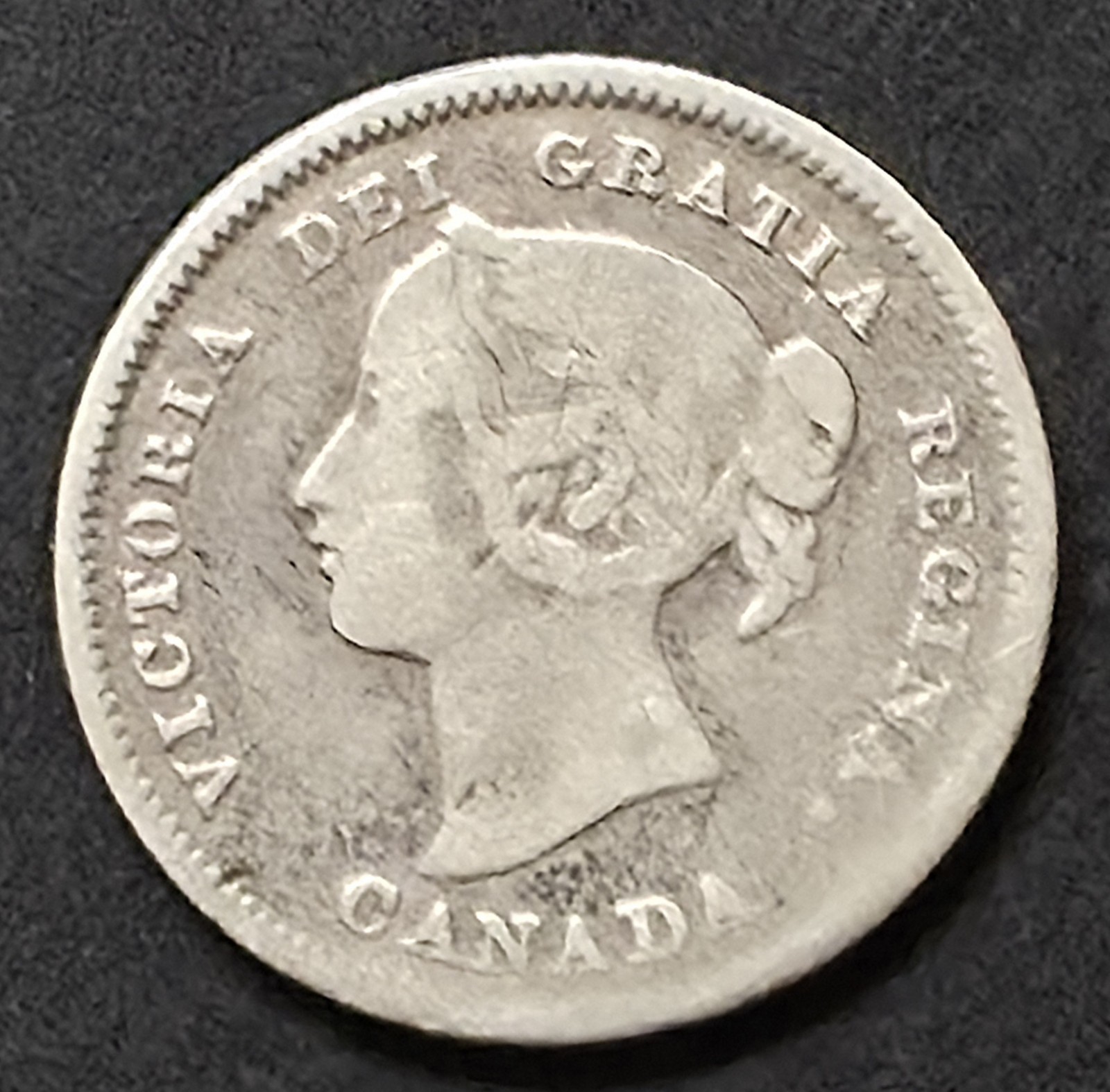 •1901•CANADA•QUEEN VICTORIA•5 CENTS•SILVER COIN •