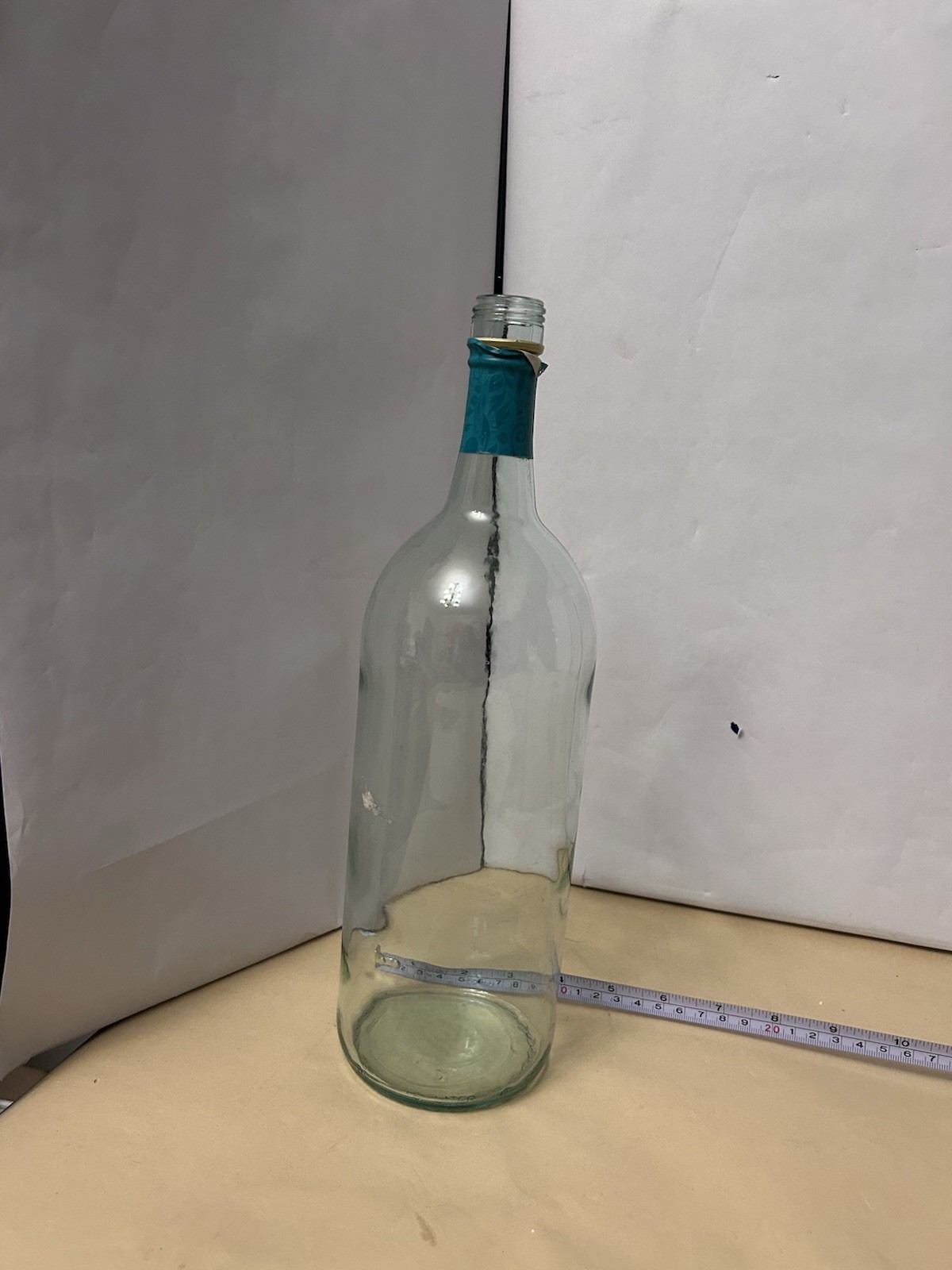 Empty Used Clear Glass 1.5L Bottle Unbranded