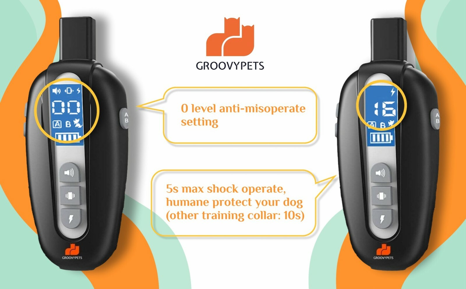Remote Training Shock Collar Waterproof Bark Trainer for Small Medium Large Dog