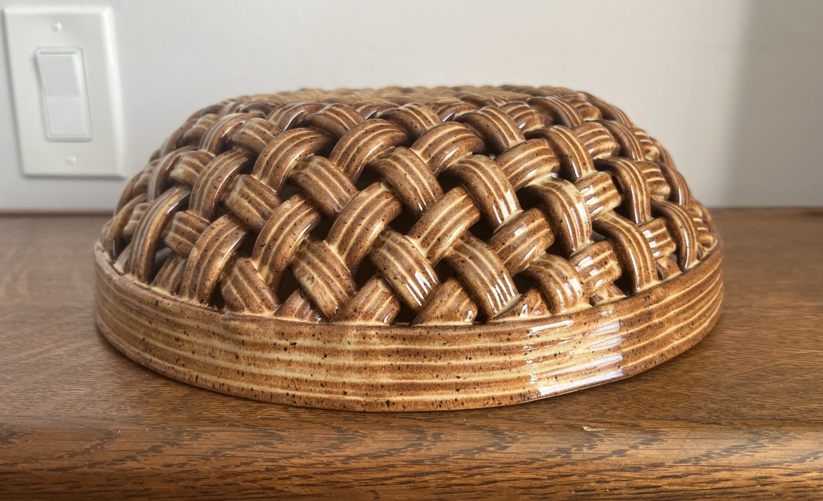 Vintage Ceramic Basket Bowl | Braided Ceramic...