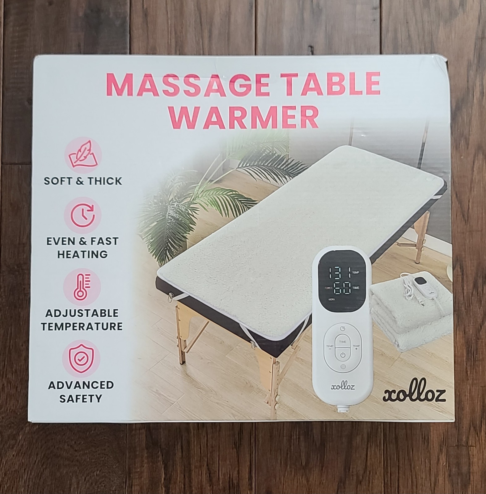 Massage Table Bed Warmer Heating Pad w/6 Heat Settings & Digital Timer 71"X30"