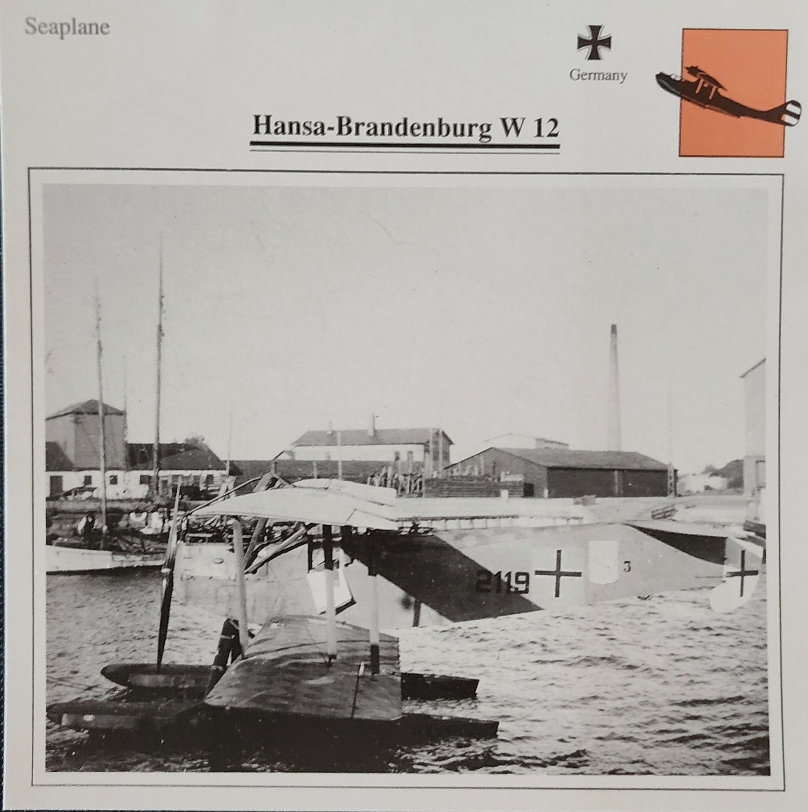 Hansa Sea Plane Picture Original Aircraft Vintage Details Info Collector Card