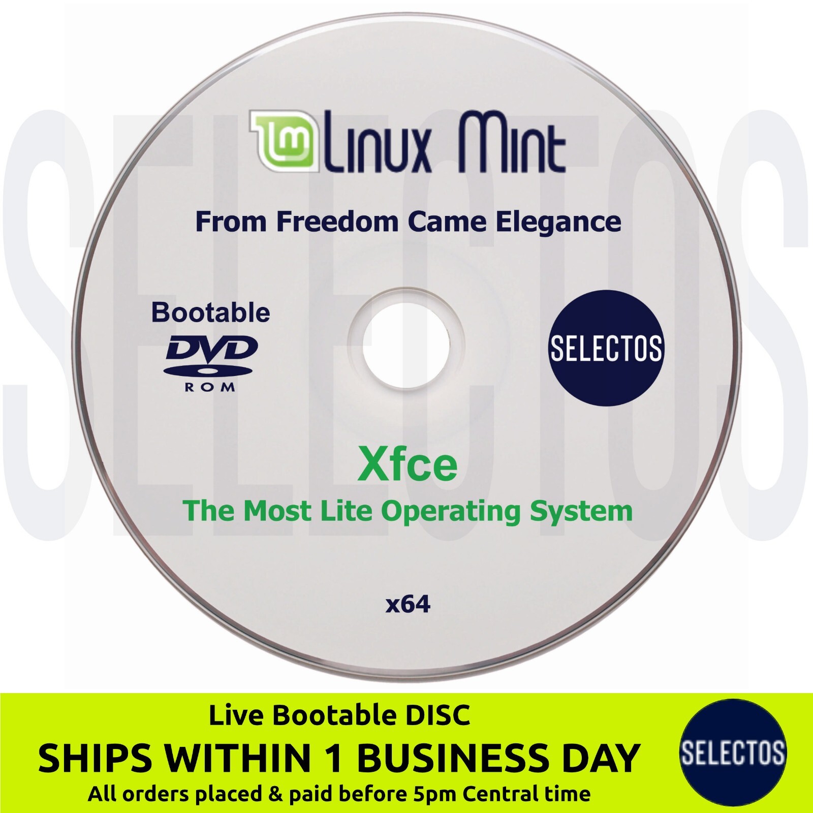Linux Mint 22.3 Zena Xfce Edition Live CD Bootable DISC Linux OS x86 64bit