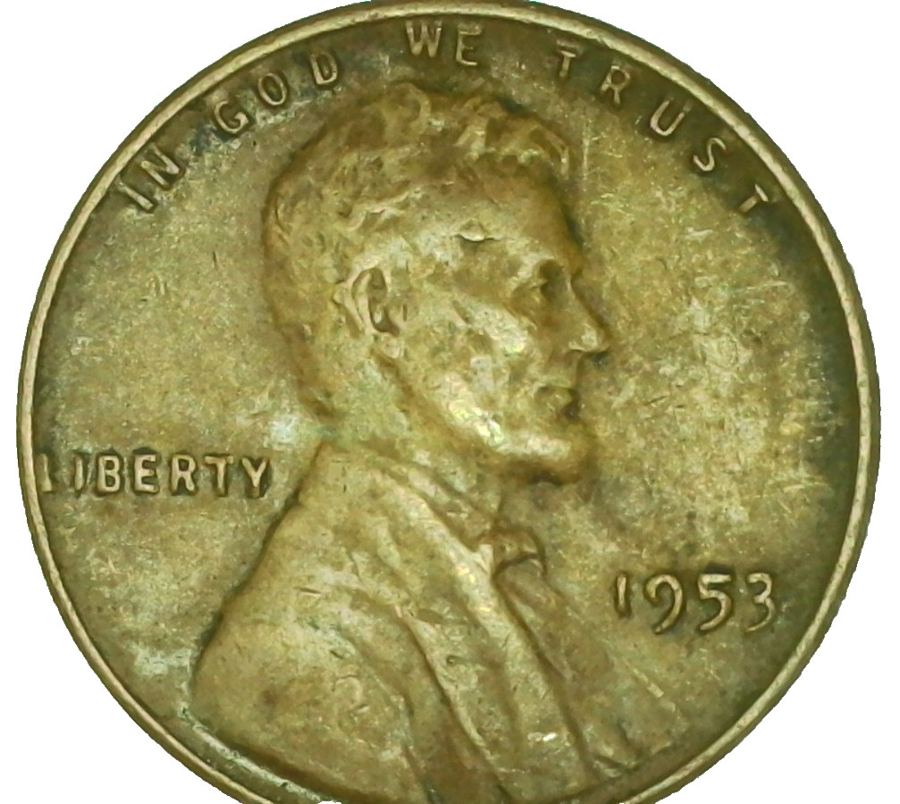 US 1953 P Lincoln Wheat Cent Copper Penny Ungraded Circulated No Mark Fine