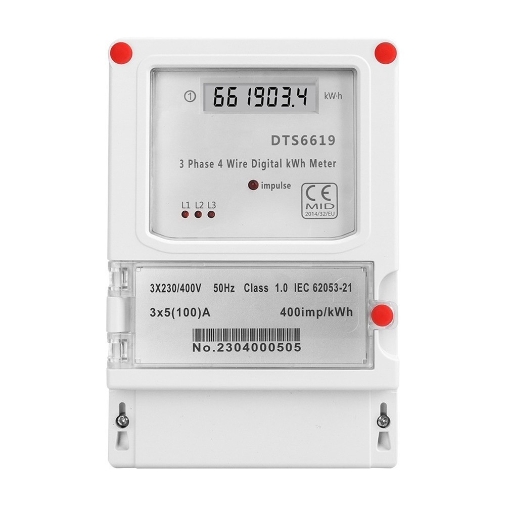 100A Capacity LCD Energy Meter Three Phase Meter Residential Application