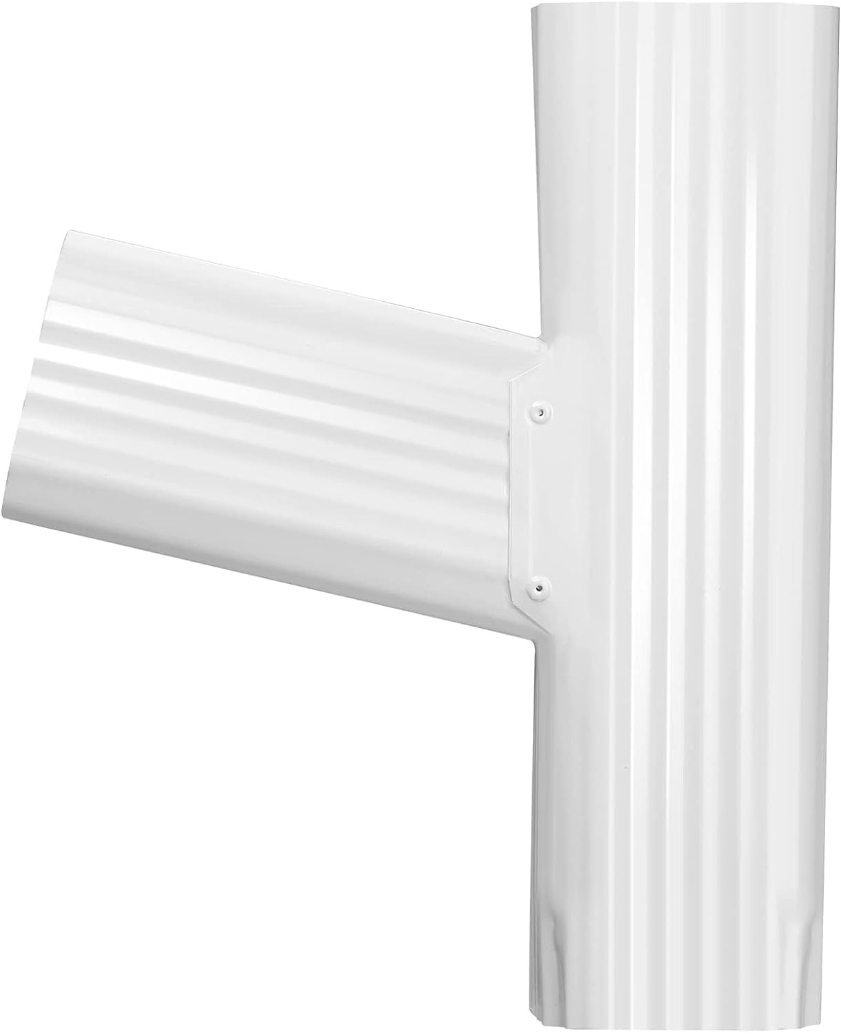 VYH Gutter Downspout Y Connector 2x3 Standard Left High Gloss White 2"x3" Left