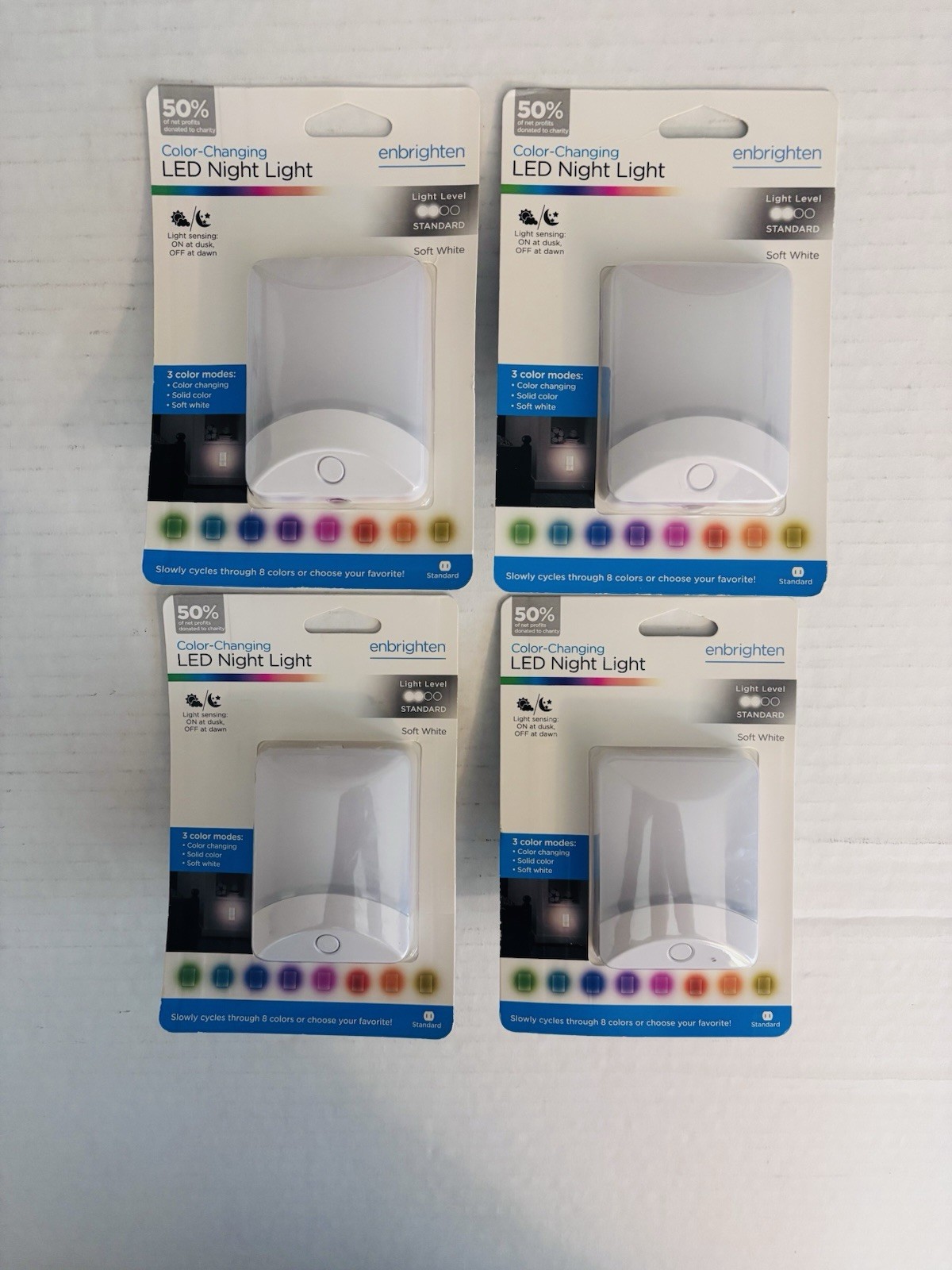 (4) ENBRIGHTENWhite LED Auto On/ Off Night Light