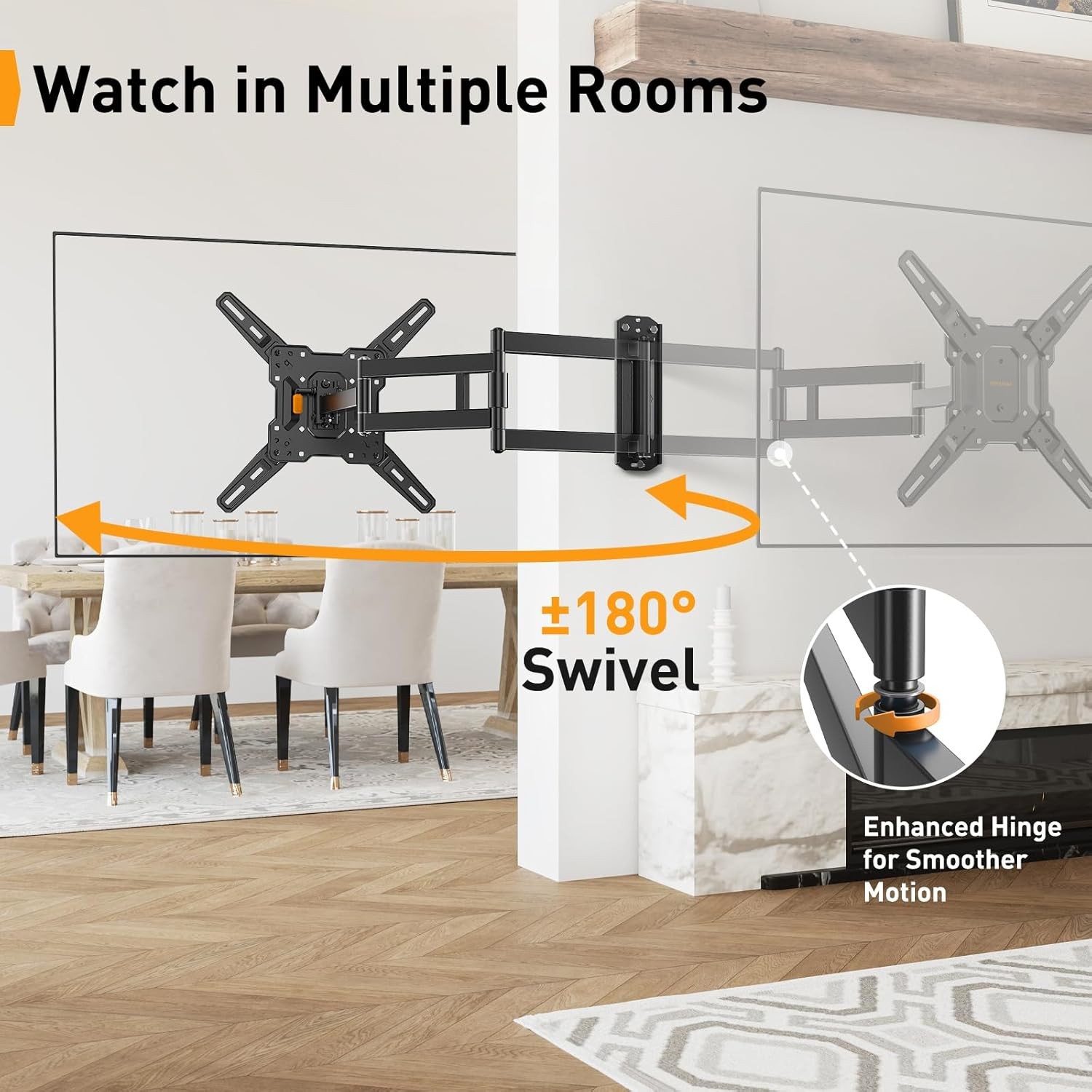Long Arm TV Wall Mount for 32-65″ TVs, 37.4” Long Extension Corner TV Mount