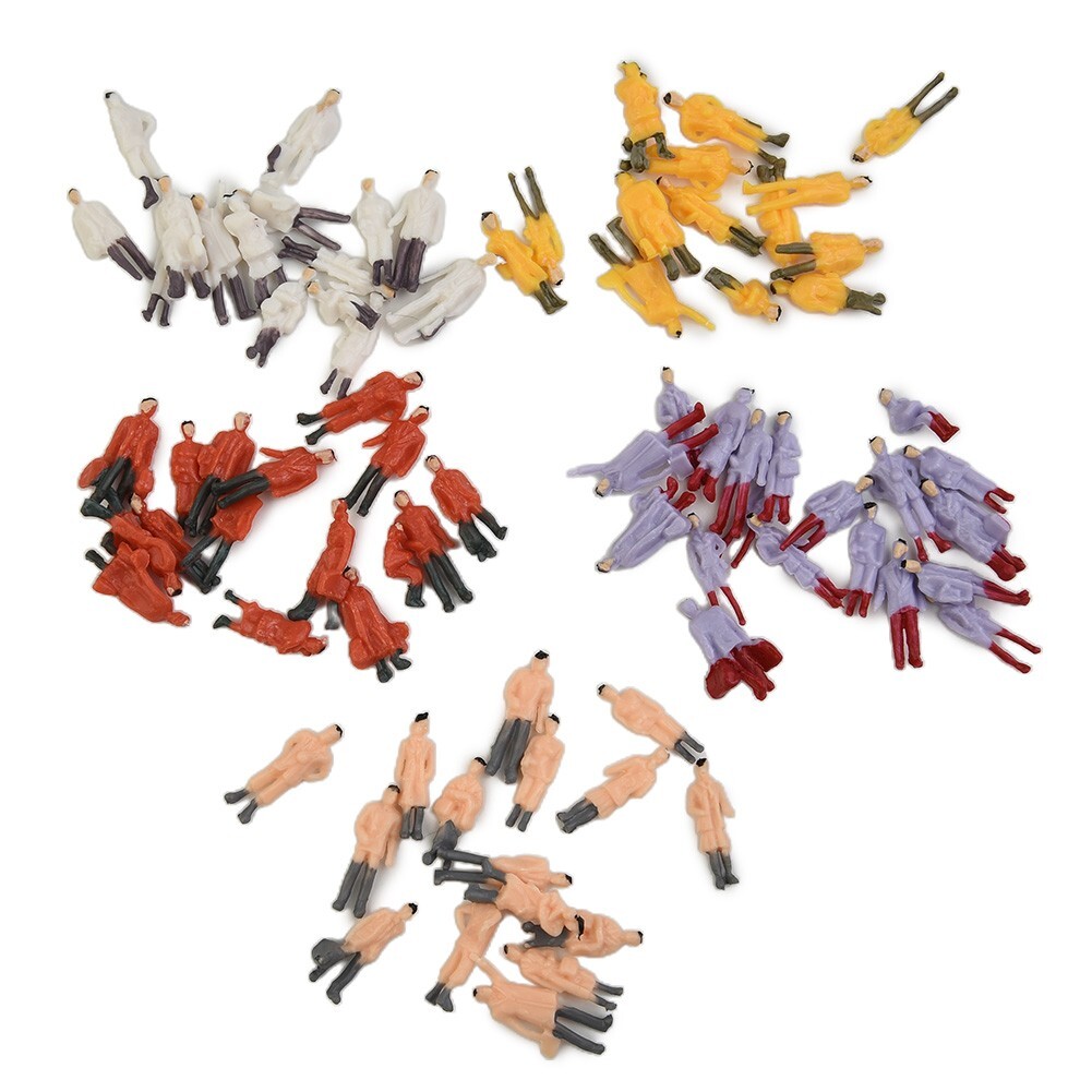 50Pcs Railway-Train Layout 1:87 HO-Scale Painted Figures Model People/Passagier