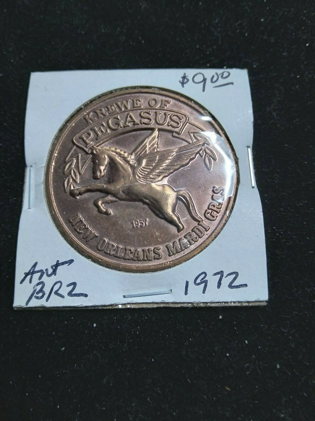 1972 Pegasus Antique Bronze Doubloon - Mardi Gras