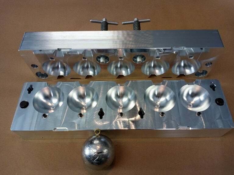 2 LB Cannon Ball Deep Drop Weight Mold ( 5 Cavity ) CNC Machined