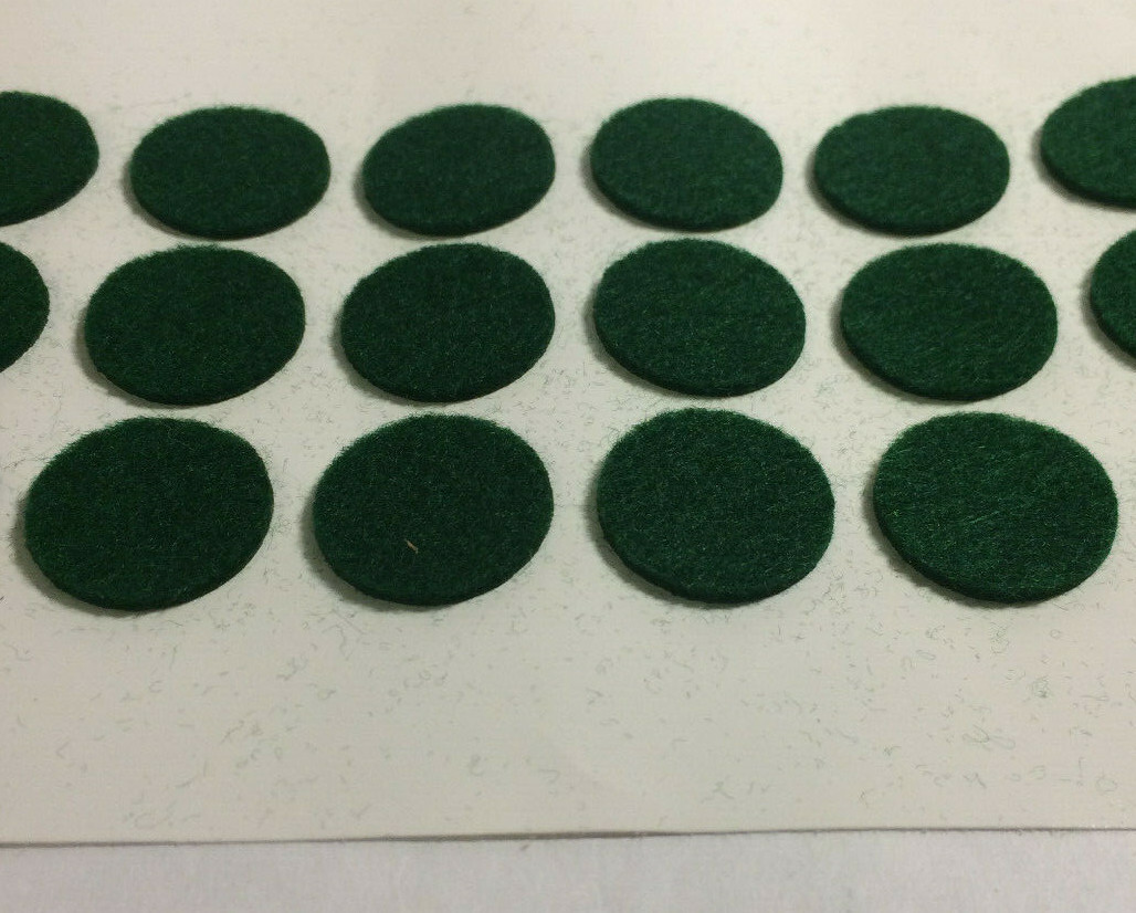 New Lot of 250, 3/4" Green Felt Dots W/ Adhesive Backs For Lamps, Etc. #250GF199