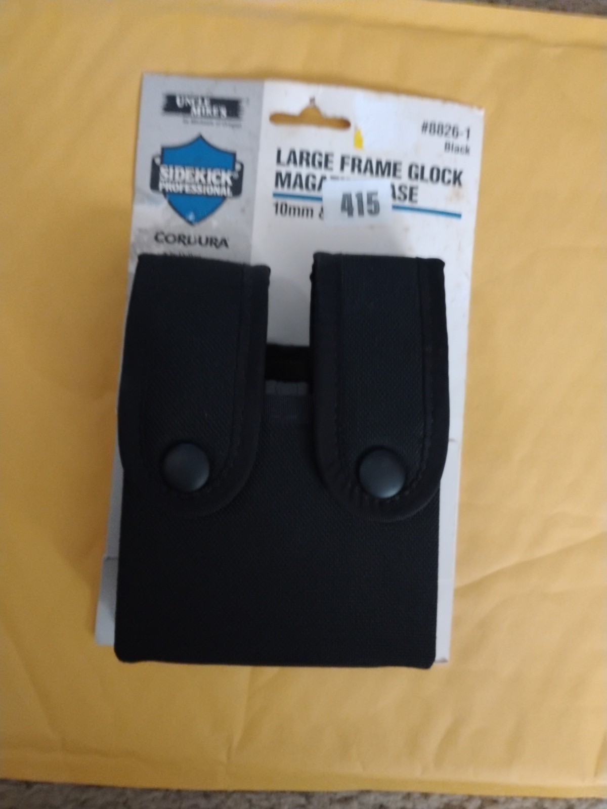 Uncle Mike's Kodra DutyWeb Pistol Mag Case, Black (for Double Glock 10mm.(7)