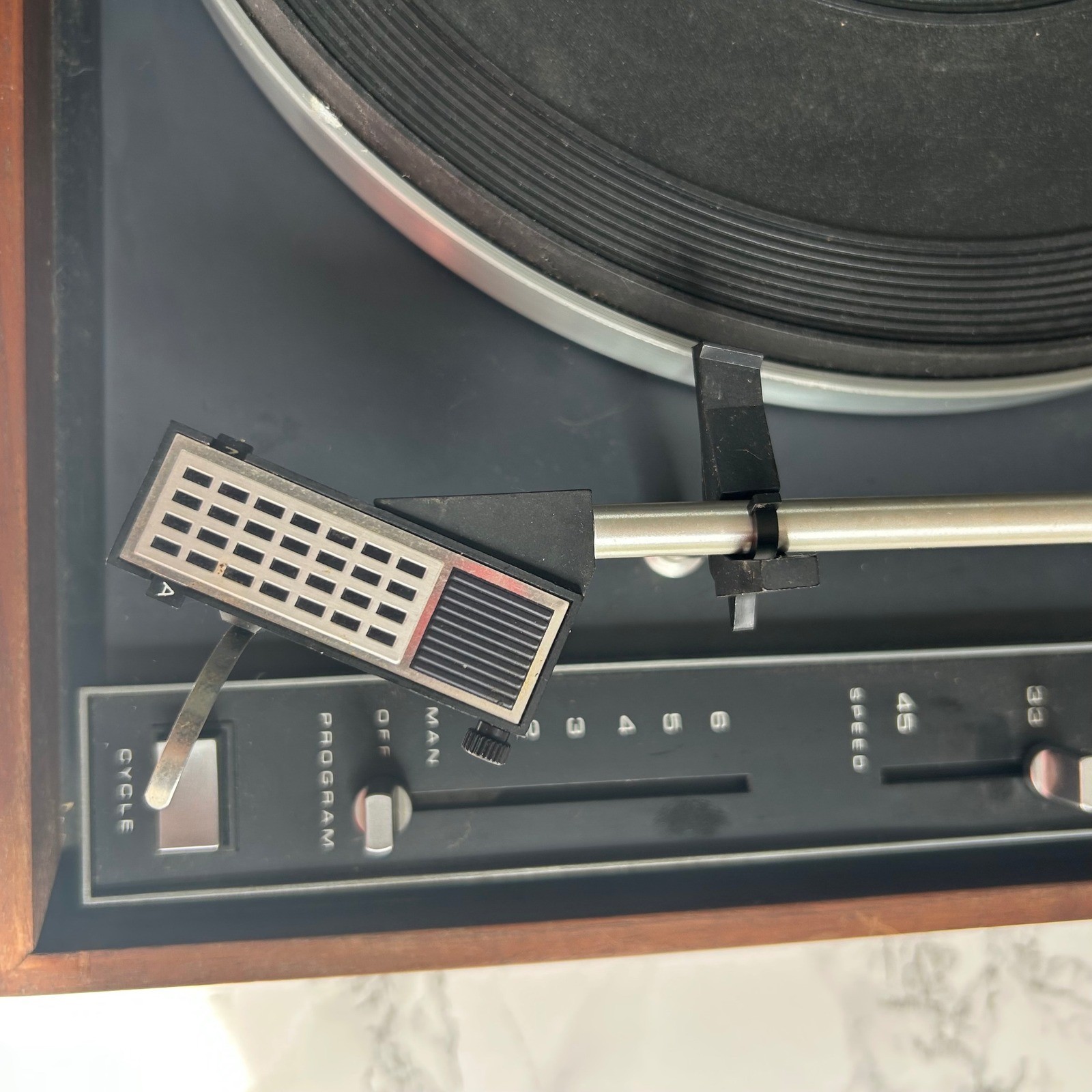 BIC 980 Belt Drive Turntable Vintage Record Player with Grado DJ Cartridge Wood