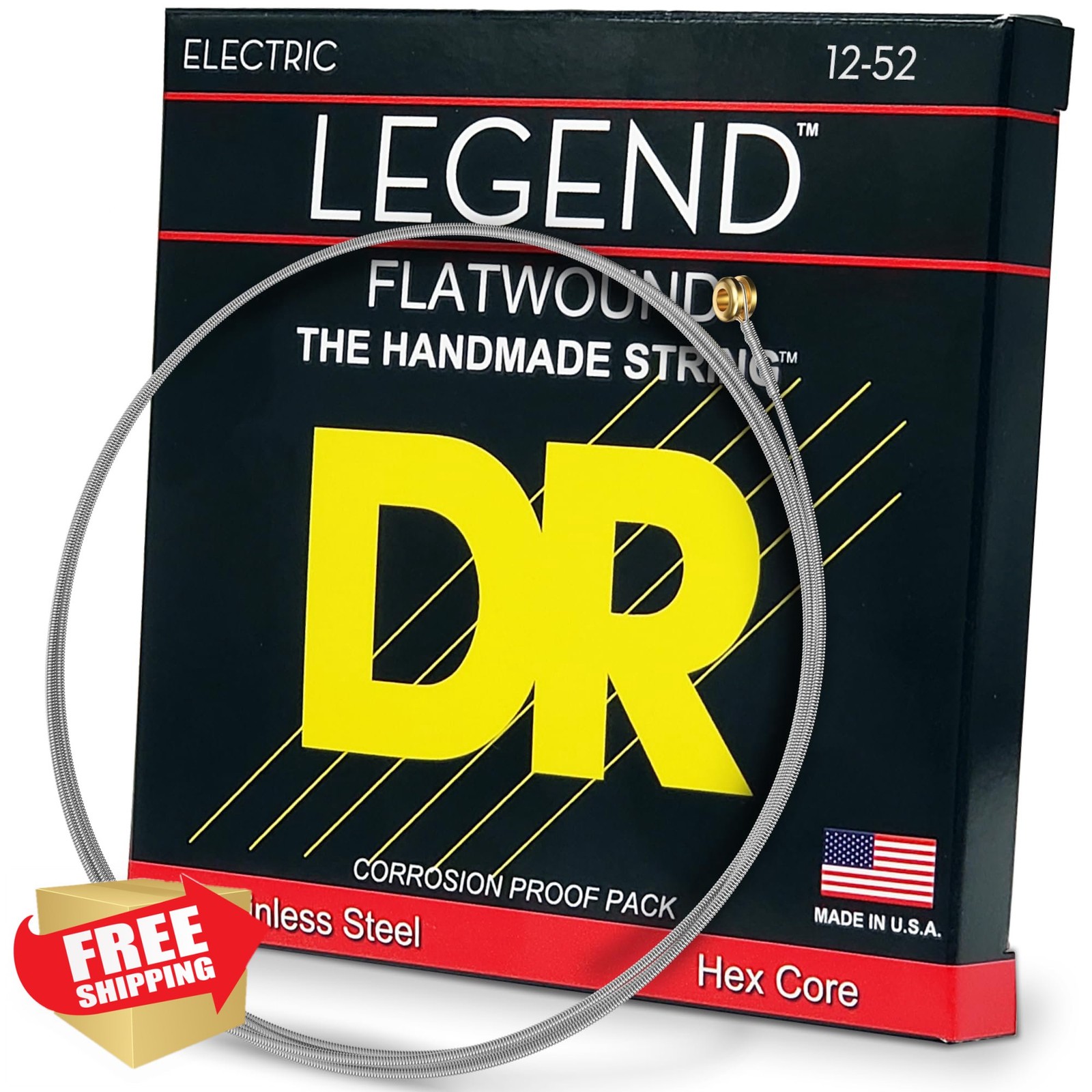 DR Strings Flatwound Electric Guitar Strings, FL-12