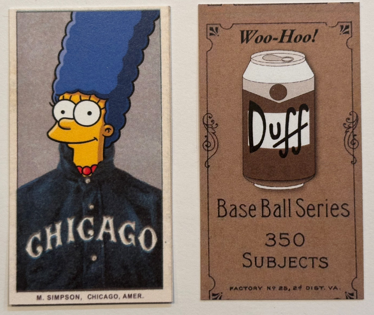 T206 Marge Simpson 2-Sided T206 Tobacco Parody Card | Patsy Dougherty