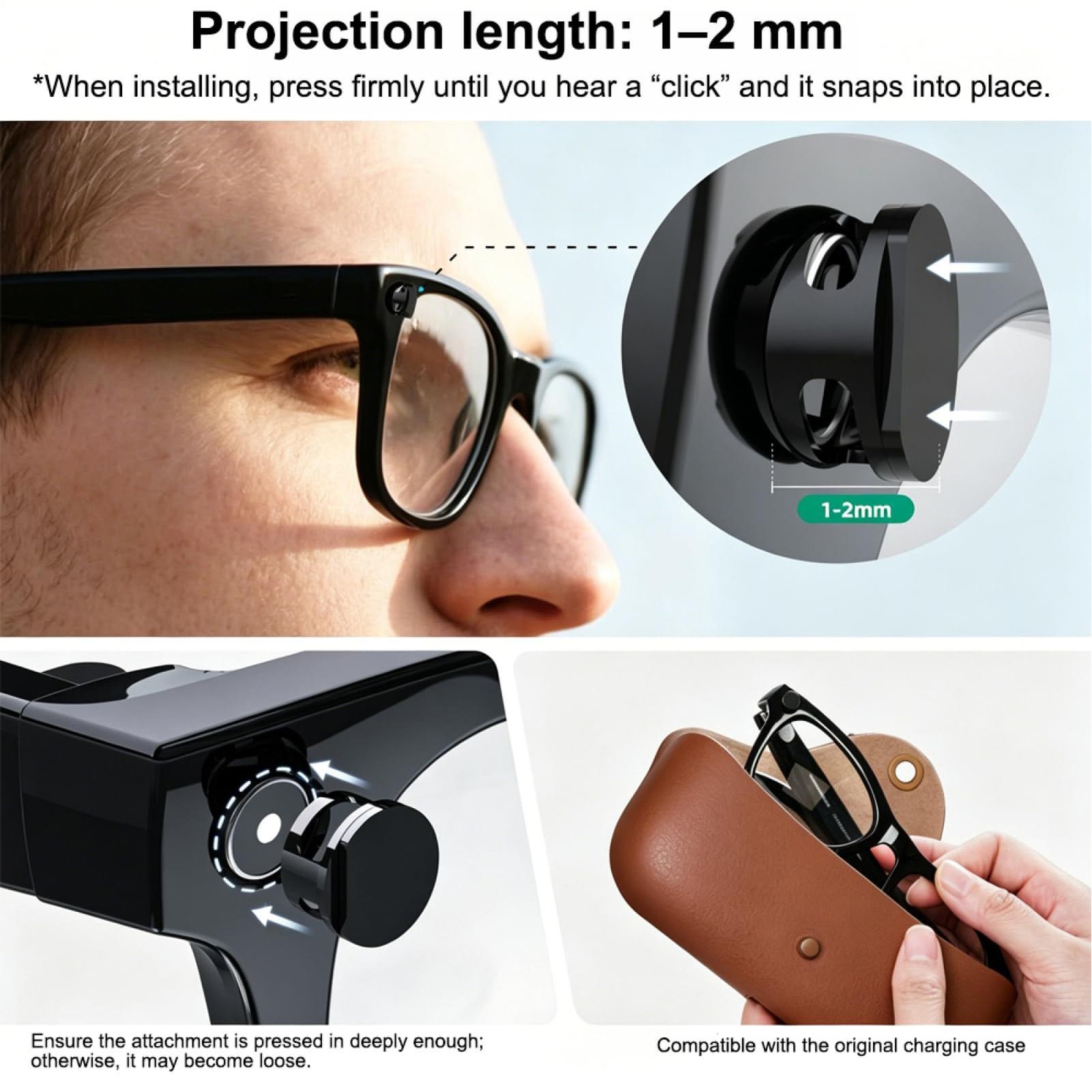 Smart Glasses Camera Cover Slide Eyewear Accessories LED Light Blocker Cover