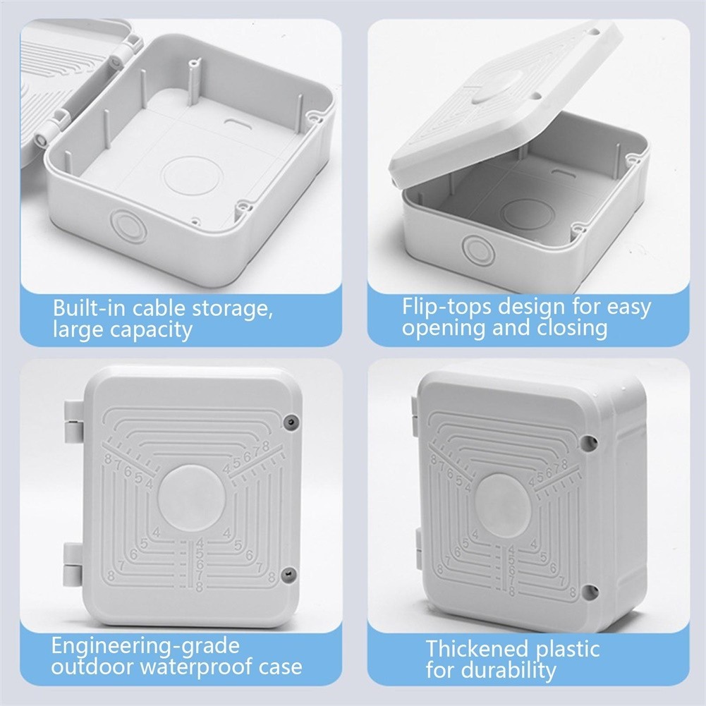 White ABS Waterproof Box for Camera Power Supply and Network Cables For Outdoor