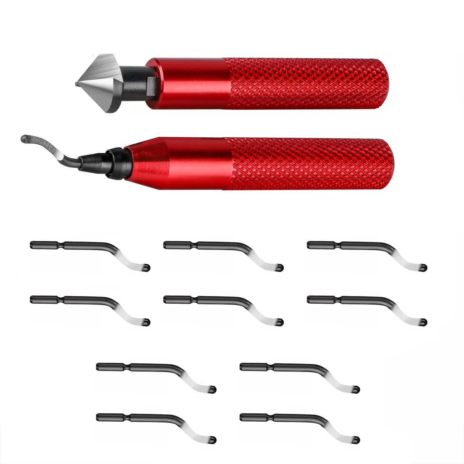 Professional Deburring Tool Countersink Hand Reamer with 10PC Extra Blades Kit