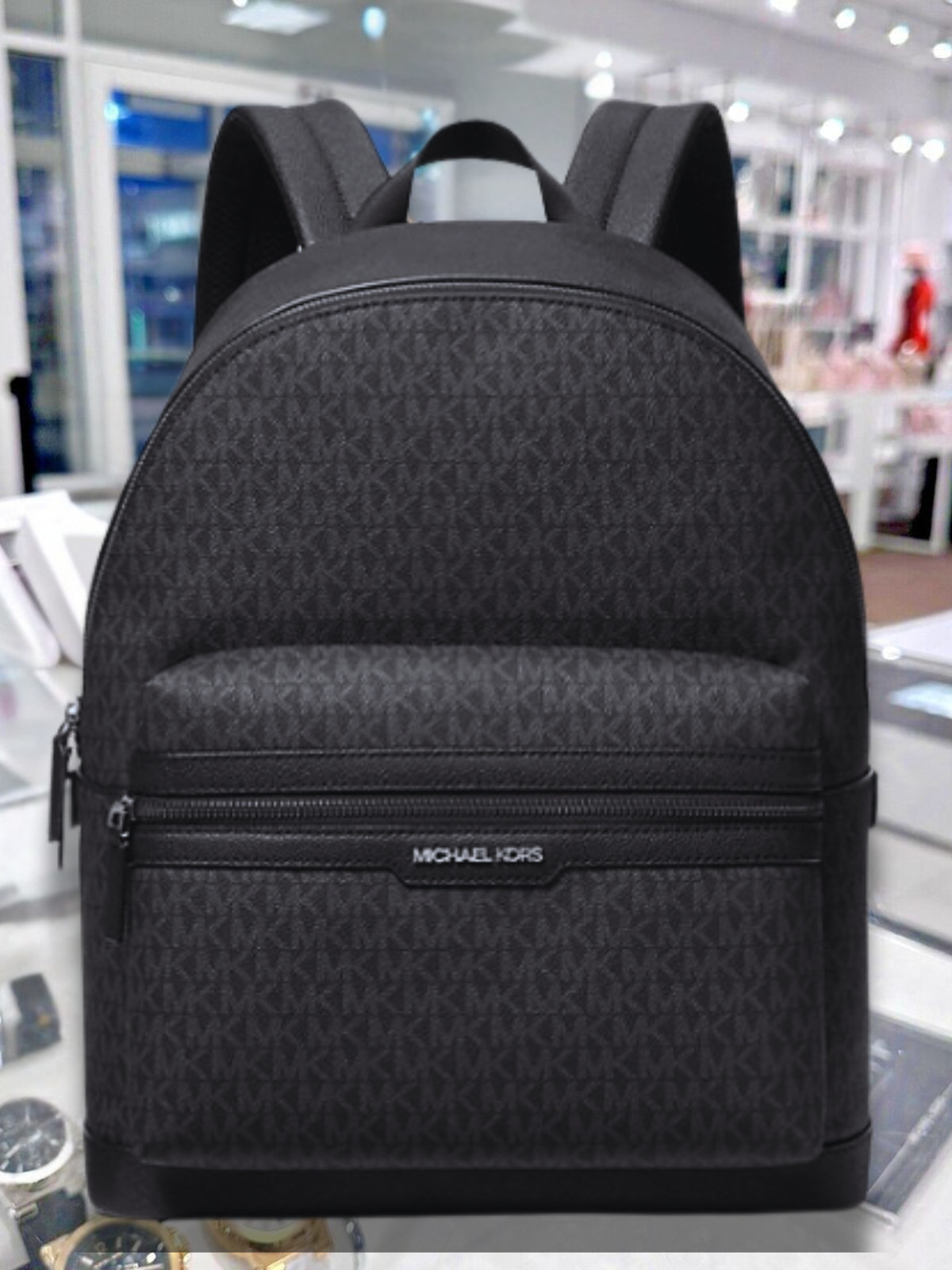 Michael Kors MK Cooper Men Travel Shoulder Backpack Bag Hiking Satchel Black