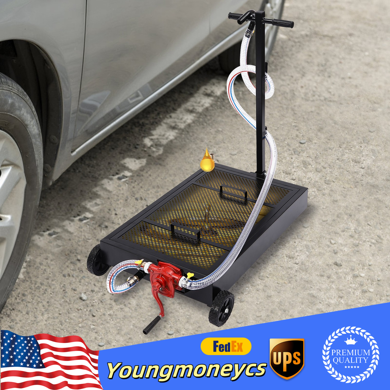 15 Gallon/57L Oil Drain Tank Buses Cars Oil Change Pan Trucks Oil Drain Pan