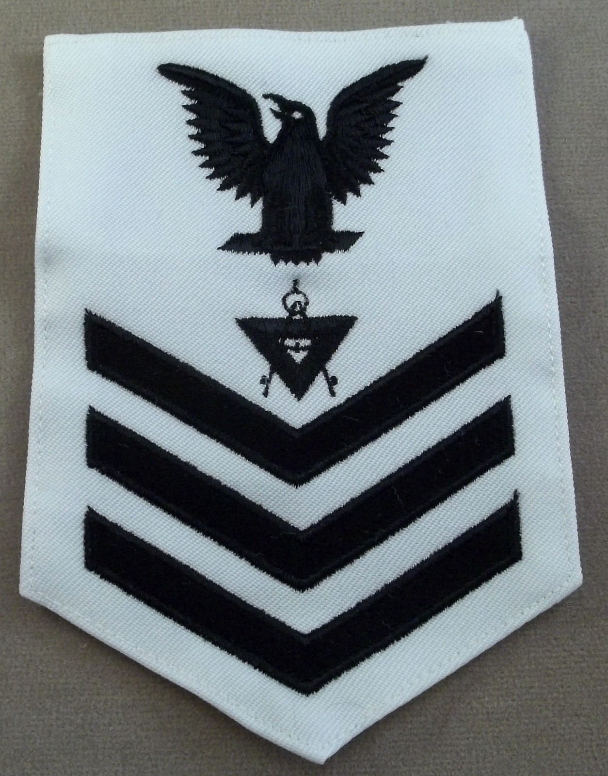 US Navy Petty Officer 1st Class Draftsman White Cotton Sleeve Rate