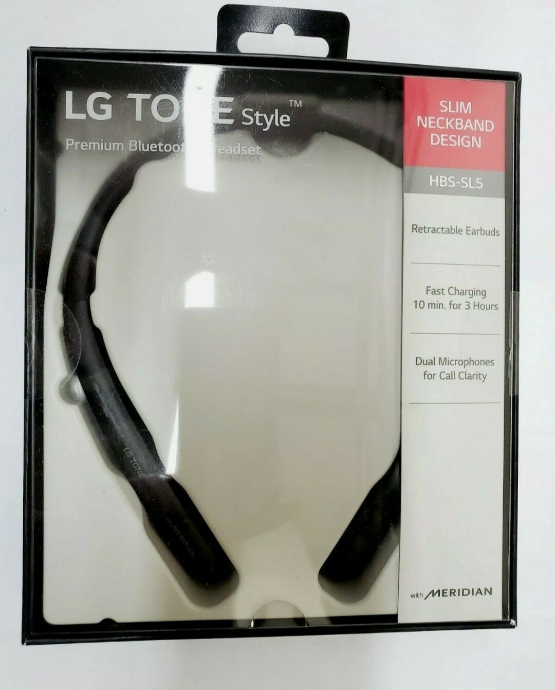 LG Tone Style HBS-SL5 Bluetooth Wireles Stereo Headset Meridian Black New SEALED