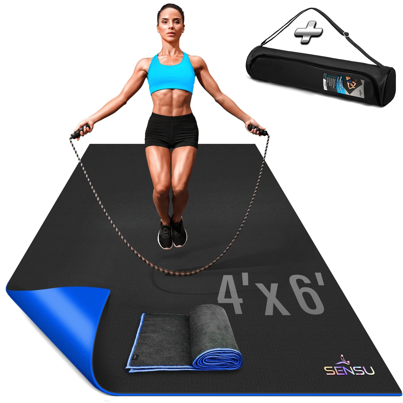 Sensu Large Exercise Mat – Extra Thick Non-Slip Workout Mat for Home Gym,