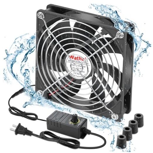 120mm x 25mm Waterproof Small Box Fan IP67 12V IP67 120mm fan with Controller