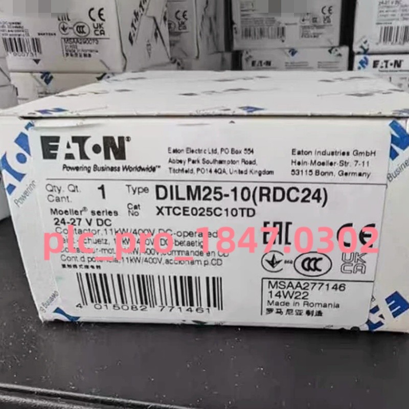 1PCS Brand New EATON DILM25-10(RDC24) XTCE025C10TD 24-27V Contactor  Fast Ship