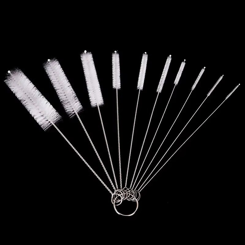 Nylon Straw Brush Cleaner Bottle Tube Pipe Small Long Cleaning 10Pcs Set USA Lot