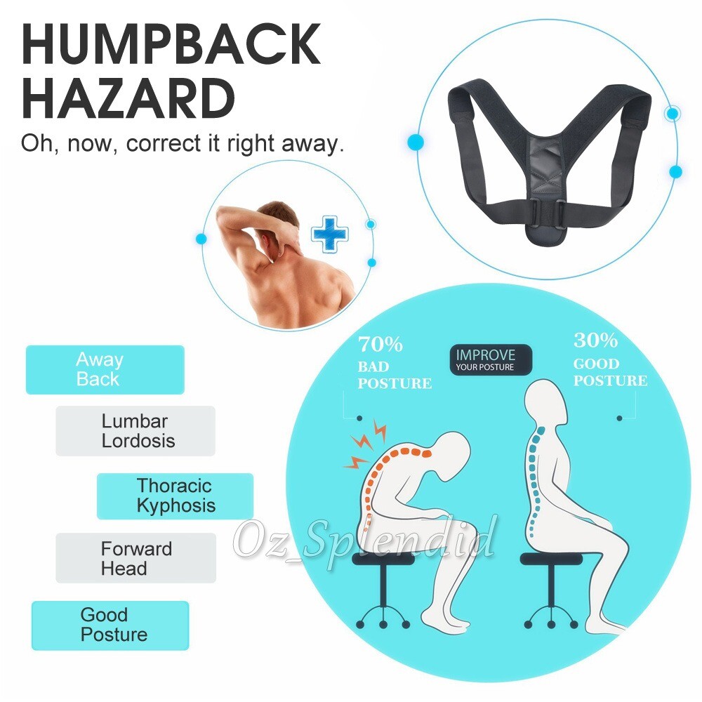 Adjustable True Fit Posture Corrector Back Brace Straightener Belt For Men Women