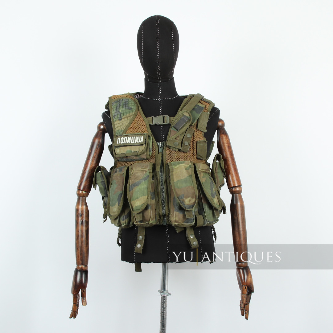 Yugoslavia Serbia PJP Special Police Unit Woodland Pattern Camo Combat Vest