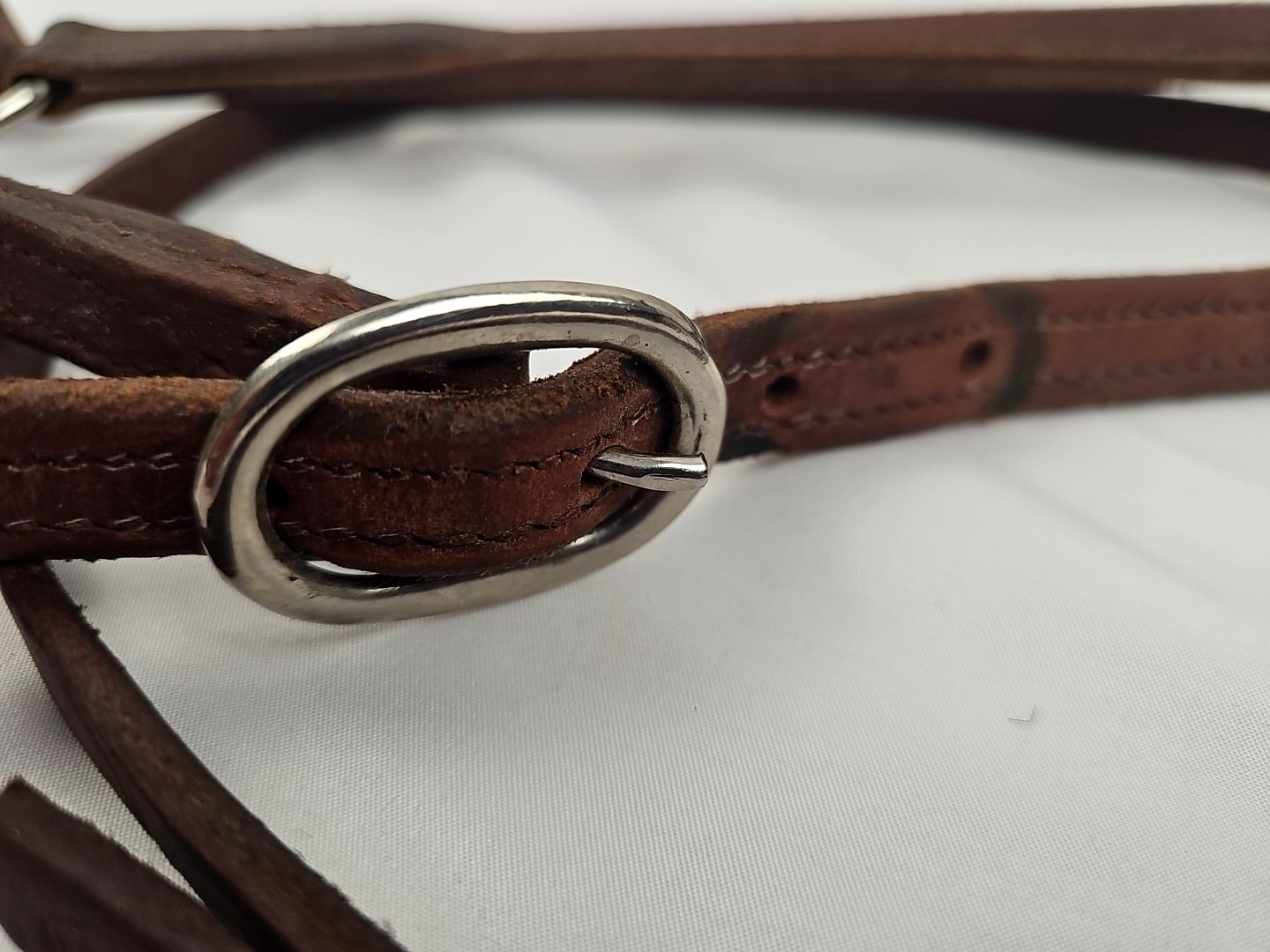 Horse Tack Leather Sidepull Bitless Western Bridle Heavy & Soft w/ Rawhide Stays