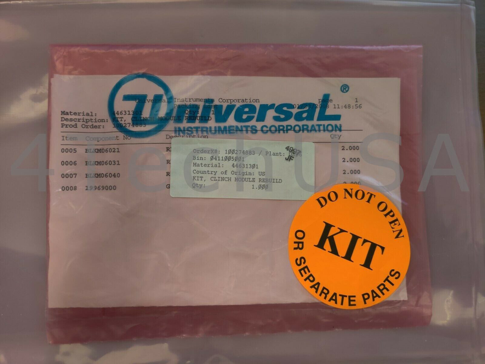 Universal Instruments Clinch Module Rebuild Kit 44631301