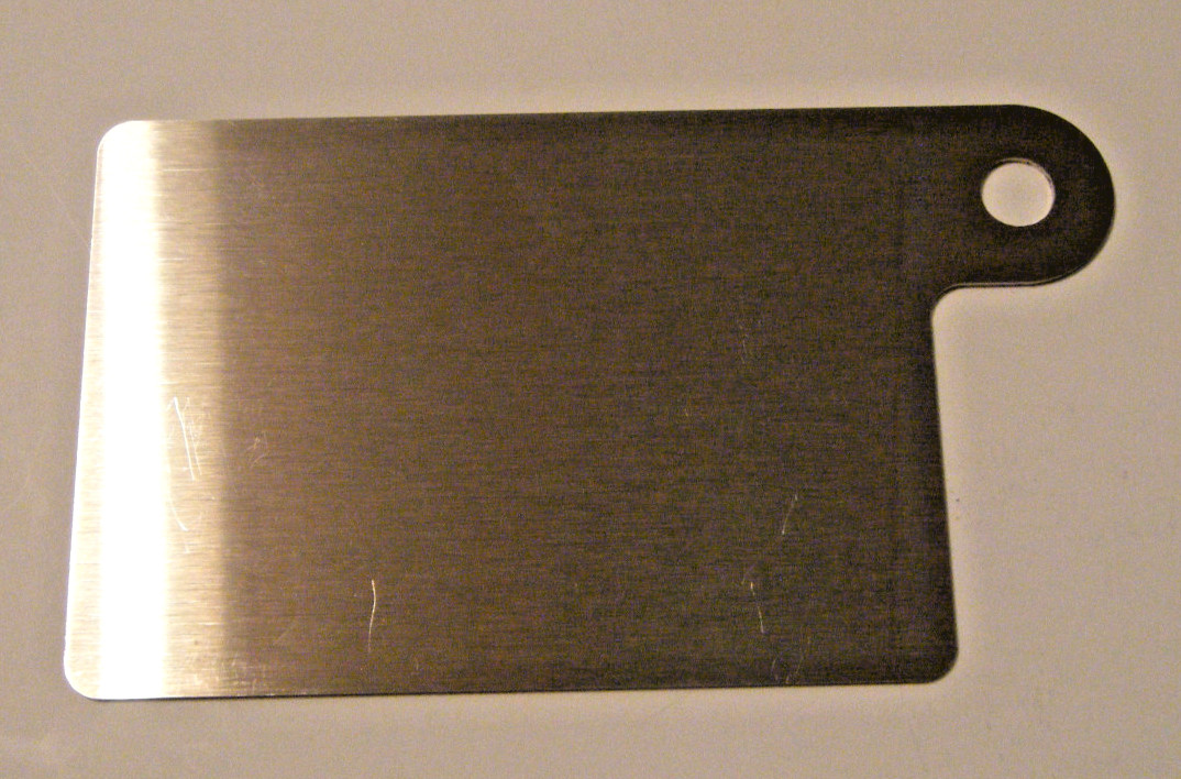 STAINLESS STEEL MOTORCYCLE INSPECTION STICKER PLATE(3X4 1/4")End Tab.