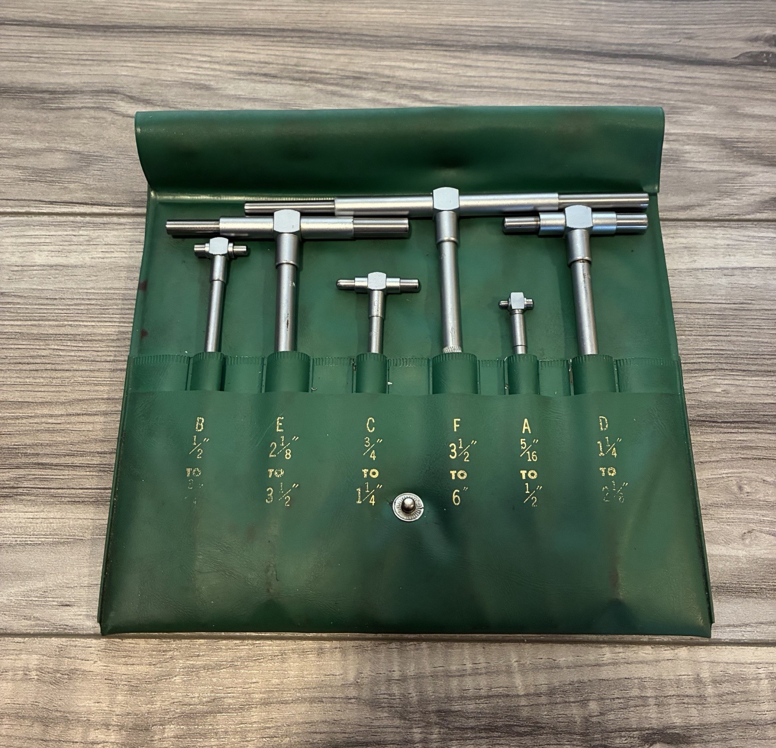 Enco 695-01 6 Piece Telescoping Gage Gauge Set A thru F 5/16" to 6"