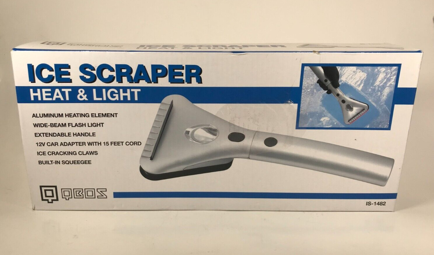 Car Ice Scraper with Heat and Light Heated Window Snow Qbos IS-1482