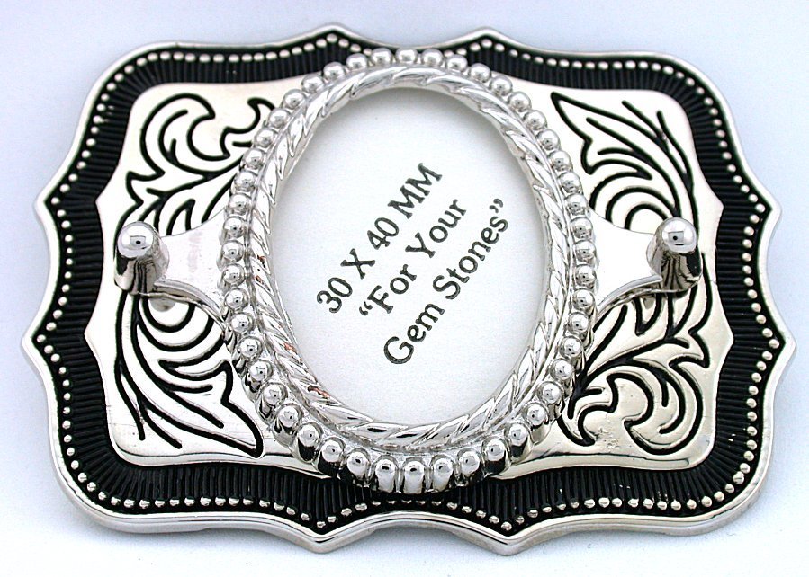 40x30 40mm x 30mm Oval Cab Cabochon Southwest Silver Color Belt Buckle Mounting