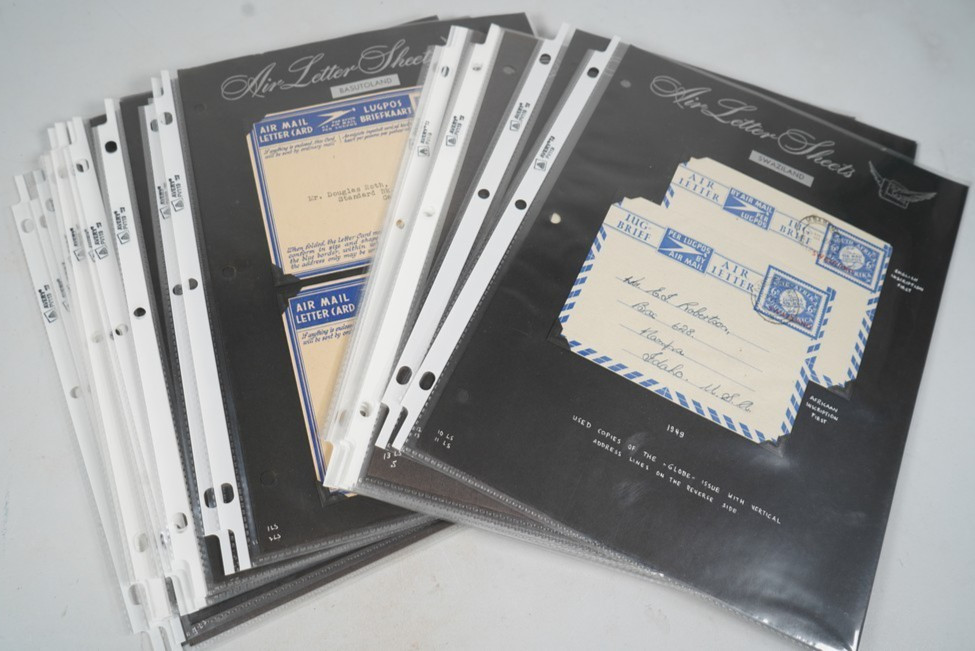 AFRICA SPECIALIZED 1940s COLLECTION OF 75 AIR LETTERS STORED ON EXHIBITION PAGES
