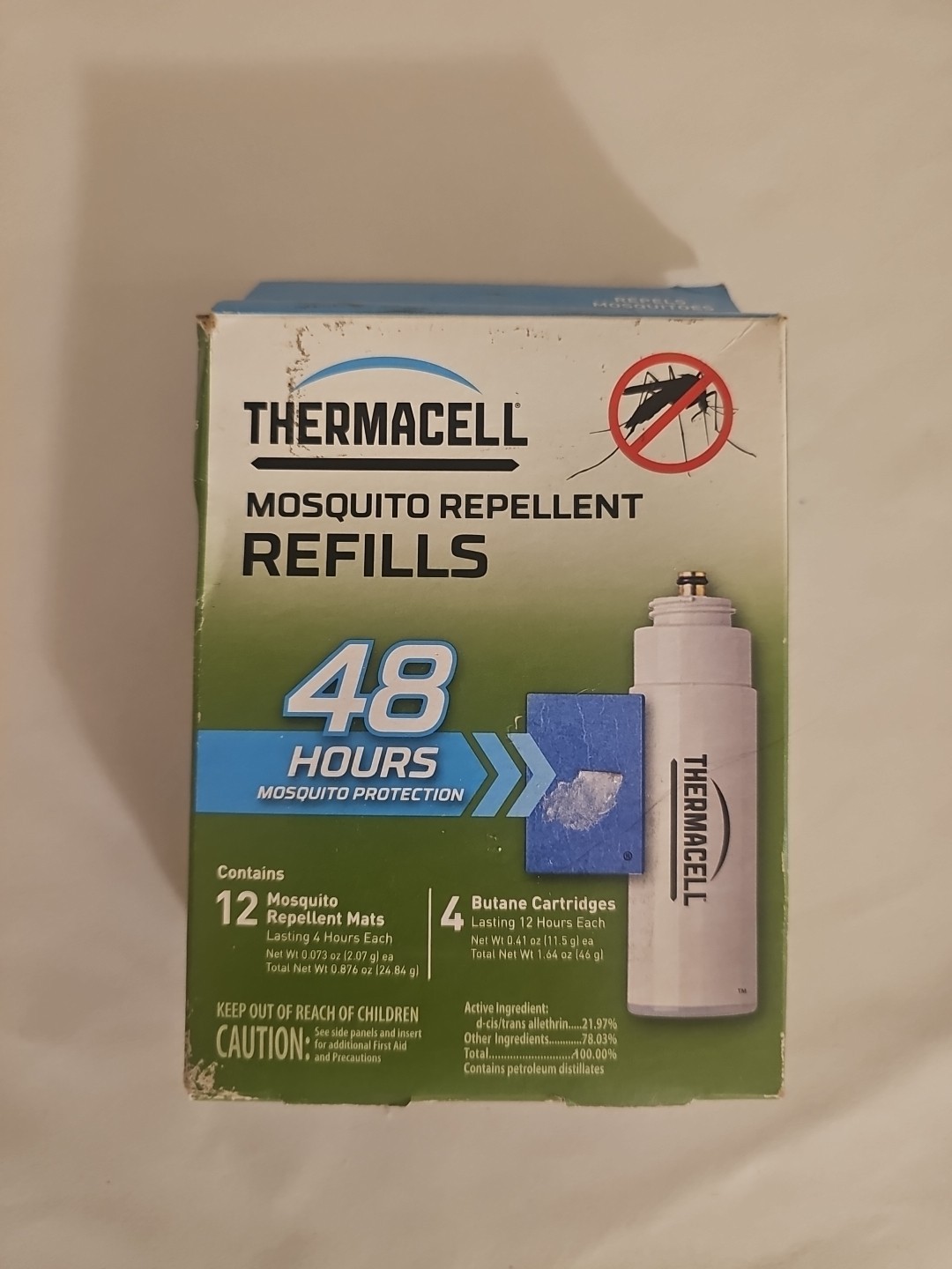 ThermaCELL Mosquito Repellent Refills Pack 4-Cartridges 12-Repellent Mats NIB