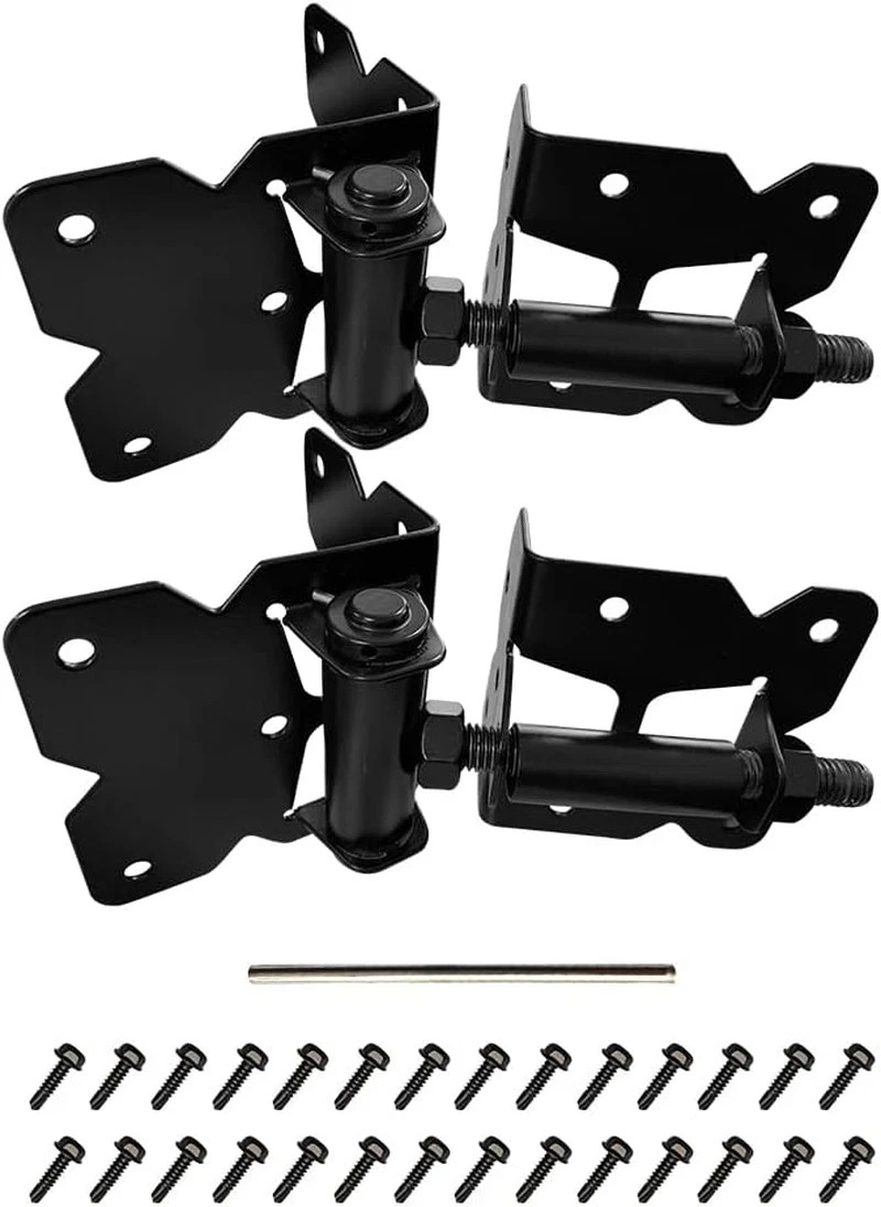 2 Pack Self Closing Gate Hinges for Wooden/Vinyl/Pvc Fences, Heavy Duty Hinges A