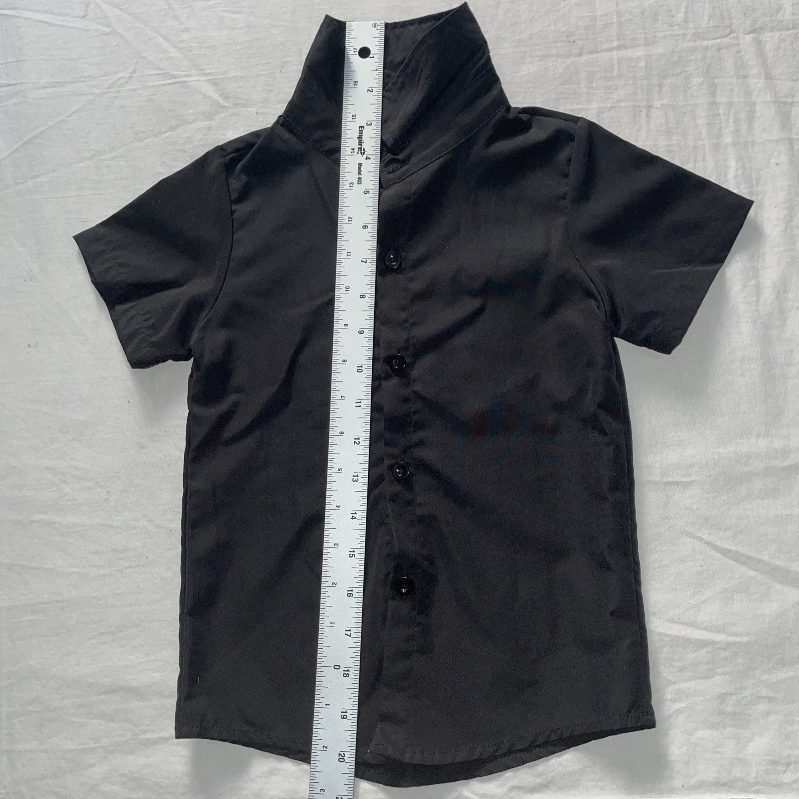 Solid Black Boy Button Up Top